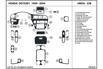 2003 Honda Odyssey DL Auto Dash Kit Diagram