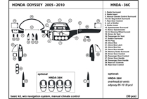 2008 Honda Odyssey DL Auto Dash Kit Diagram