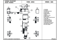 2000 Honda Passport DL Auto Dash Kit Diagram