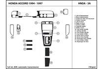 1995 Honda Accord DL Auto Dash Kit Diagram