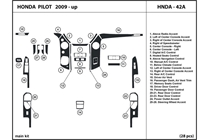 2011 Honda Pilot DL Auto Dash Kit Diagram