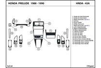 1988 Honda Prelude DL Auto Dash Kit Diagram