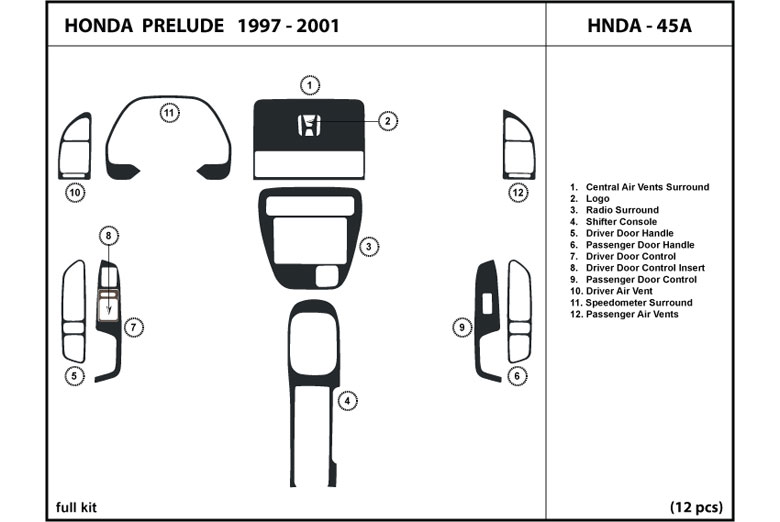 DL Auto™ Honda Prelude 1997-2001 Dash Kits
