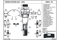 2001 Honda Accord DL Auto Dash Kit Diagram