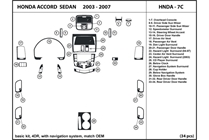 2004 Honda Accord DL Auto Dash Kit Diagram
