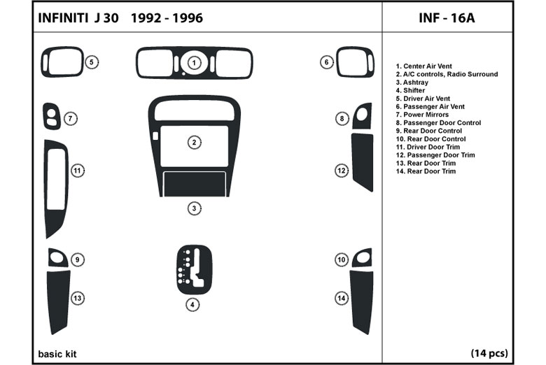 DL Auto™ Infiniti J30 1993-1996 Dash Kits