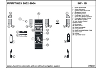 2004 Infiniti G35 DL Auto Dash Kit Diagram