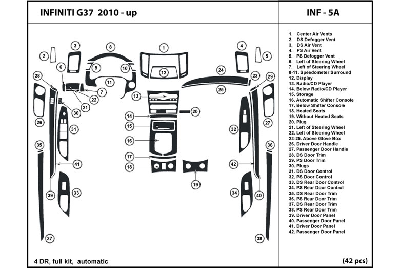 DL Auto™ Infiniti G37 2010-2011 Dash Kits