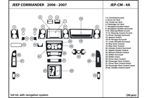 2006 Jeep Commander DL Auto Dash Kit Diagram