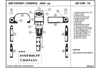 2009 Jeep Patriot DL Auto Dash Kit Diagram