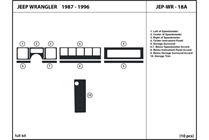 1995 Jeep Wrangler DL Auto Dash Kit Diagram