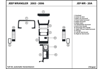 2006 Jeep Wrangler DL Auto Dash Kit Diagram