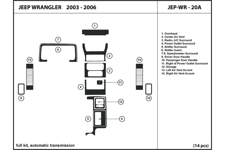 DL Auto™ Jeep Wrangler 2003-2006 Dash Kits