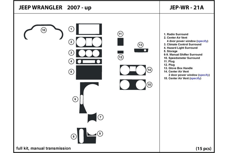 DL Auto™ Jeep Wrangler 2007-2010 Dash Kits