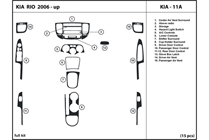 2008 Kia Rio DL Auto Dash Kit Diagram