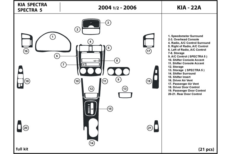 DL Auto™ Kia Spectra 2004-2006 Dash Kits