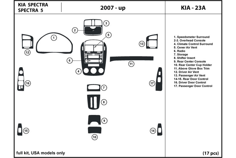 DL Auto™ Kia Spectra 2007-2009 Dash Kits