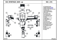 2009 Kia Sportage DL Auto Dash Kit Diagram