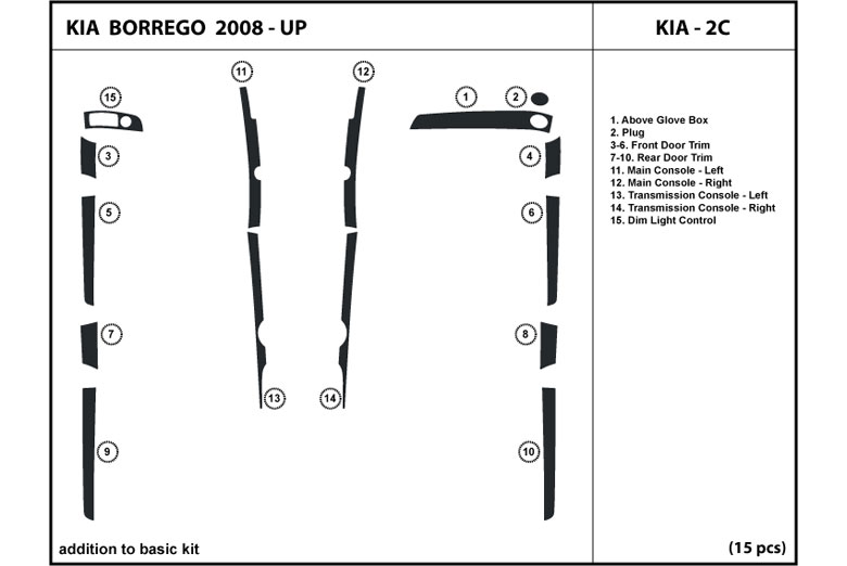 DL Auto™ Kia Borrego 2009 Dash Kits