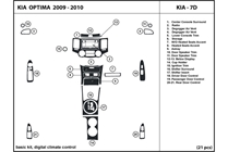2010 Kia Optima DL Auto Dash Kit Diagram