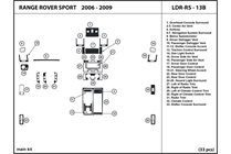 2008 Land Rover Range Rover Sport DL Auto Dash Kit Diagram