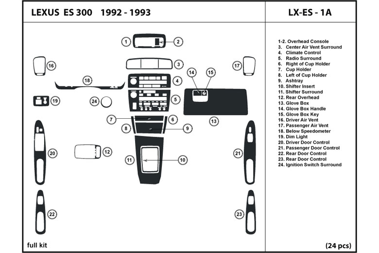 DL Auto™ Lexus ES 1992-1993 Dash Kits