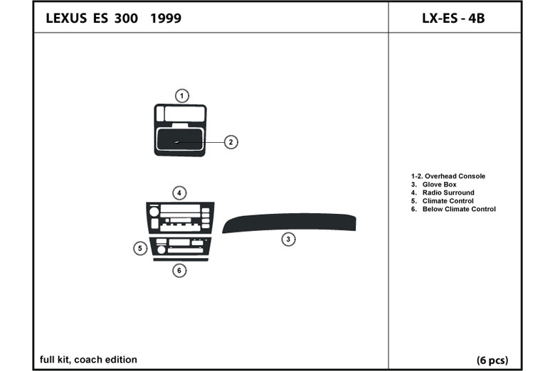 DL Auto™ Lexus ES 1999 Dash Kits