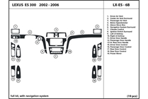 2003 Lexus ES DL Auto Dash Kit Diagram