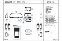 1991 Lexus LS DL Auto Dash Kit Diagram