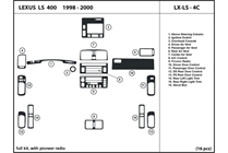1999 Lexus LS DL Auto Dash Kit Diagram