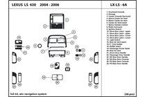 2004 Lexus LS DL Auto Dash Kit Diagram