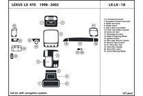 2000 Lexus LX DL Auto Dash Kit Diagram