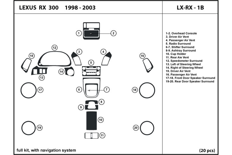 DL Auto™ Lexus RX 1999-2003 Dash Kits
