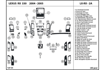 2005 Lexus RX DL Auto Dash Kit Diagram