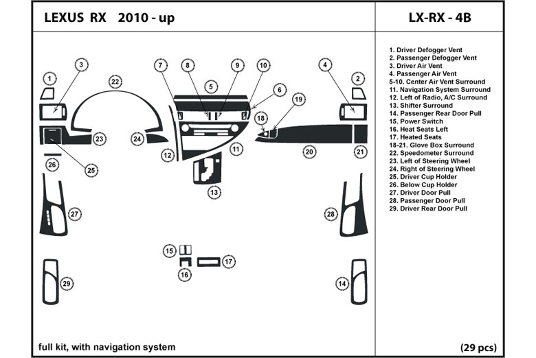 DL Auto™ Lexus RX 2010-2012 Dash Kits