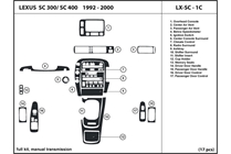 2000 Lexus SC DL Auto Dash Kit Diagram