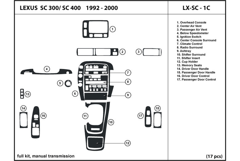 DL Auto™ Lexus SC 1992-2000 Dash Kits