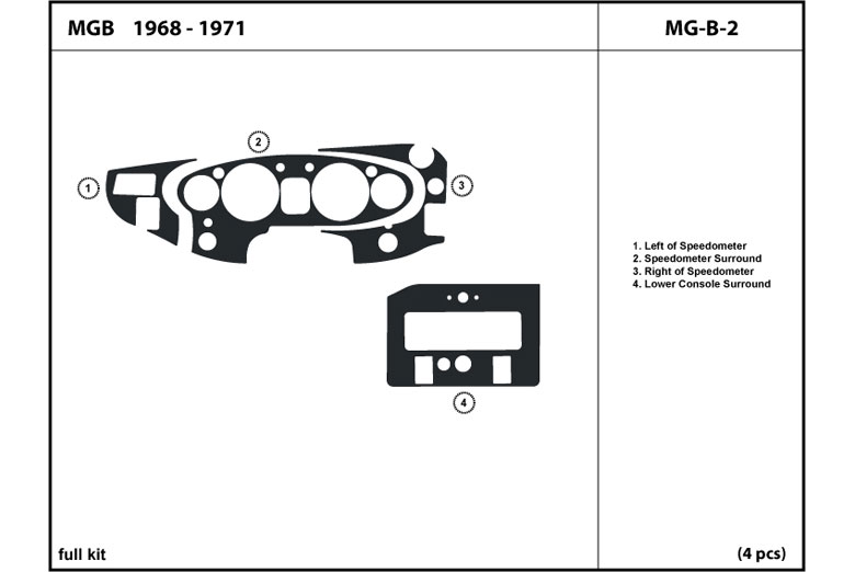 DL Auto™ MG MGB 1968-1971 Dash Kits