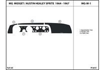 1966 MG Midget DL Auto Dash Kit Diagram