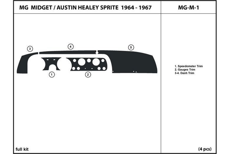 DL Auto™ MG Midget 1964-1967 Dash Kits