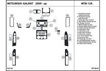 2009 Mitsubishi Galant DL Auto Dash Kit Diagram