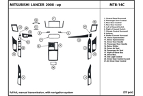2010 Mitsubishi Lancer DL Auto Dash Kit Diagram