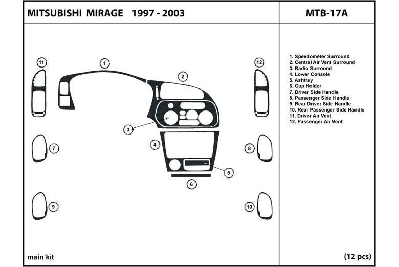 DL Auto™ Mitsubishi Mirage 1997-2002 Dash Kits