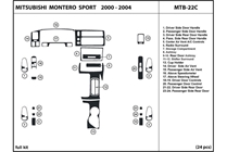 2000 Mitsubishi Montero Sport DL Auto Dash Kit Diagram