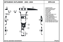 2003 Mitsubishi Outlander DL Auto Dash Kit Diagram