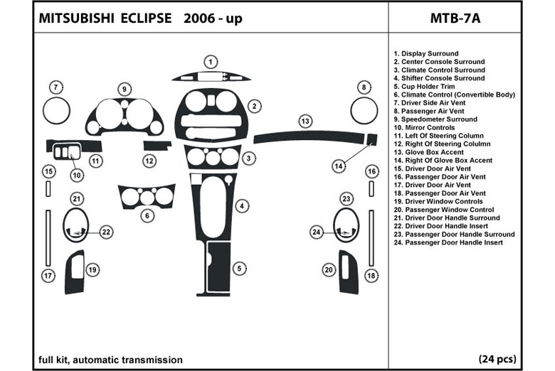 2006 Mitsubishi Eclipse DL Auto Dash Kit Diagram