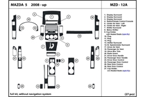 2009 Mazda Mazda5 DL Auto Dash Kit Diagram