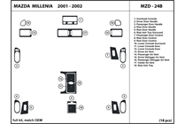 2001 Mazda Millenia DL Auto Dash Kit Diagram