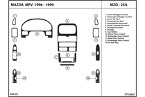 1997 Mazda MPV DL Auto Dash Kit Diagram