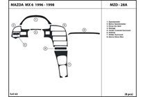 1996 Mazda MX-6 DL Auto Dash Kit Diagram
